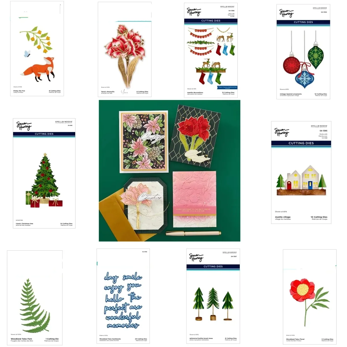 

2025 Classic Christmas Tree Village Floral Fox Metal Cutting Dies for DIY Making Gift Card Scrapbook Embossed Craft Template