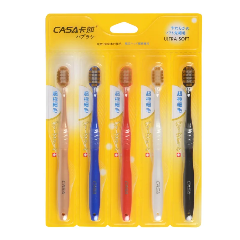 Advanced soft-bristled toothbrush for adult household use with wide head Japanese style toothbrush