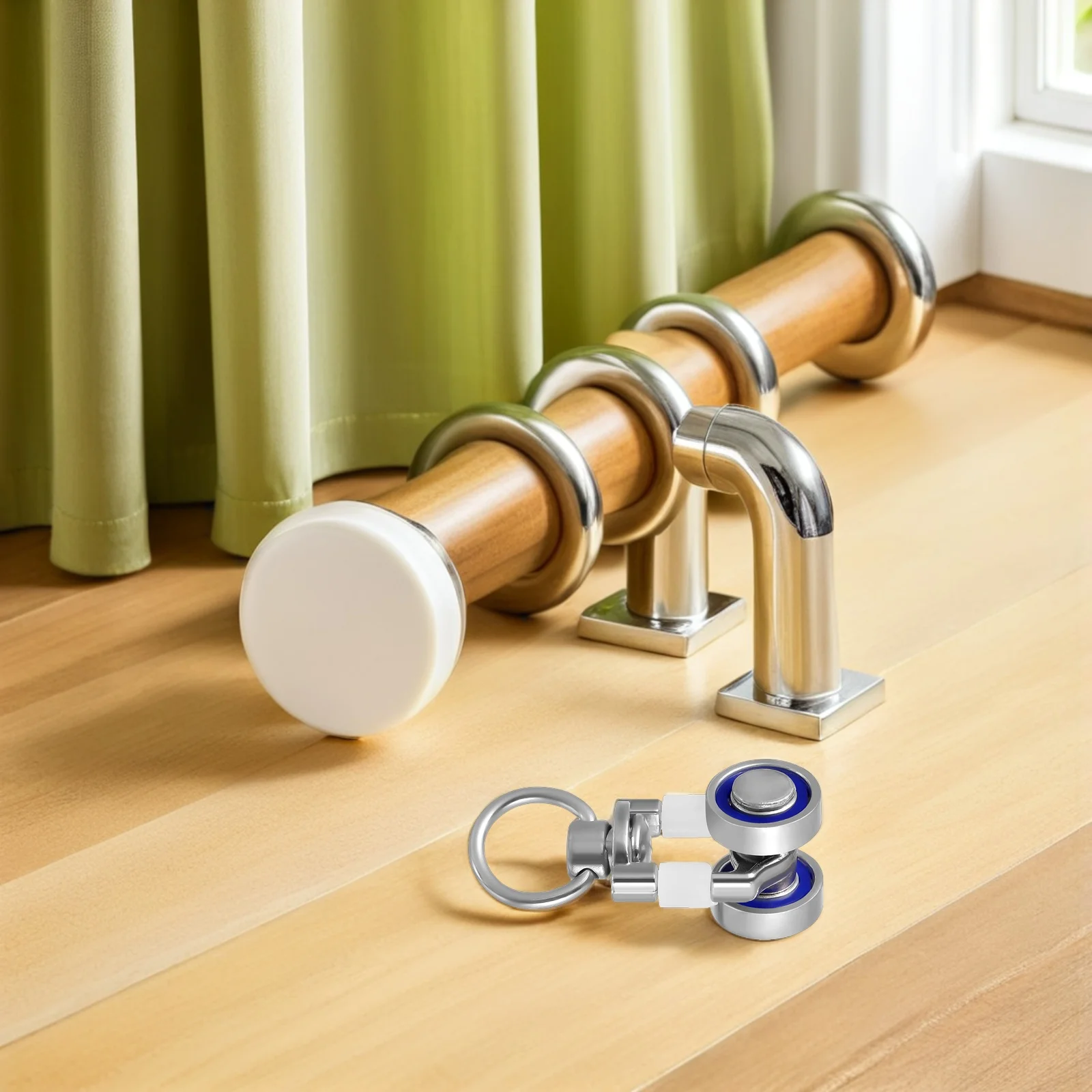 

15Pcs Curtain Accessories Ceiling Track Rollers Silent Smooth Slide Curtain Rail Gliders Track Pulley System Parts