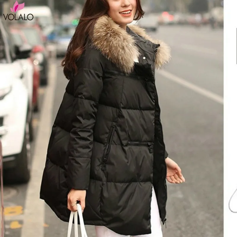 2024 Winter Jacket Parkas Women New Cotton Padded Parkas Coat Warm Thicken Long Hooded Girls Big Fur Jacket S-5XL