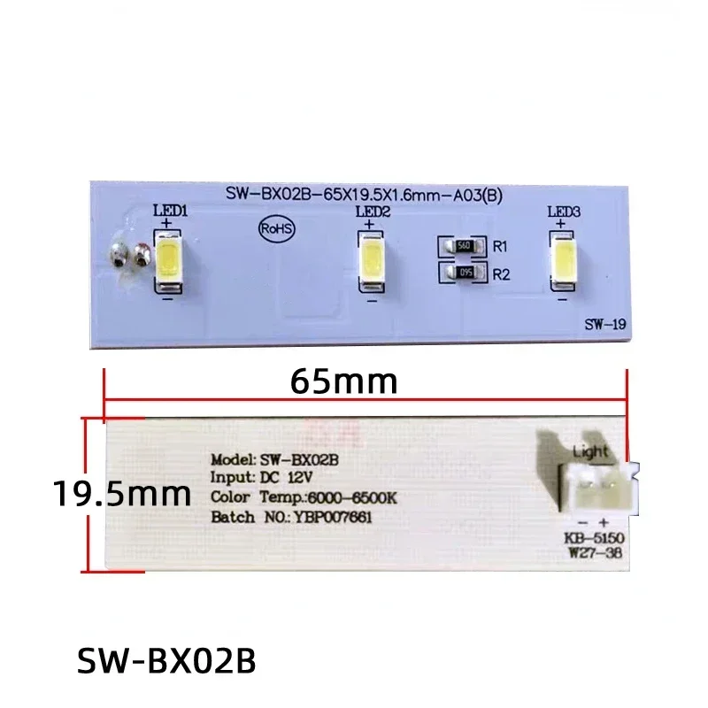 1pcs Refrigerator LED Bar Replacement LED Light Strip DC 12V for Electrolux Refrigerator ZBE2350HCA SW-BX02B Repair Parts