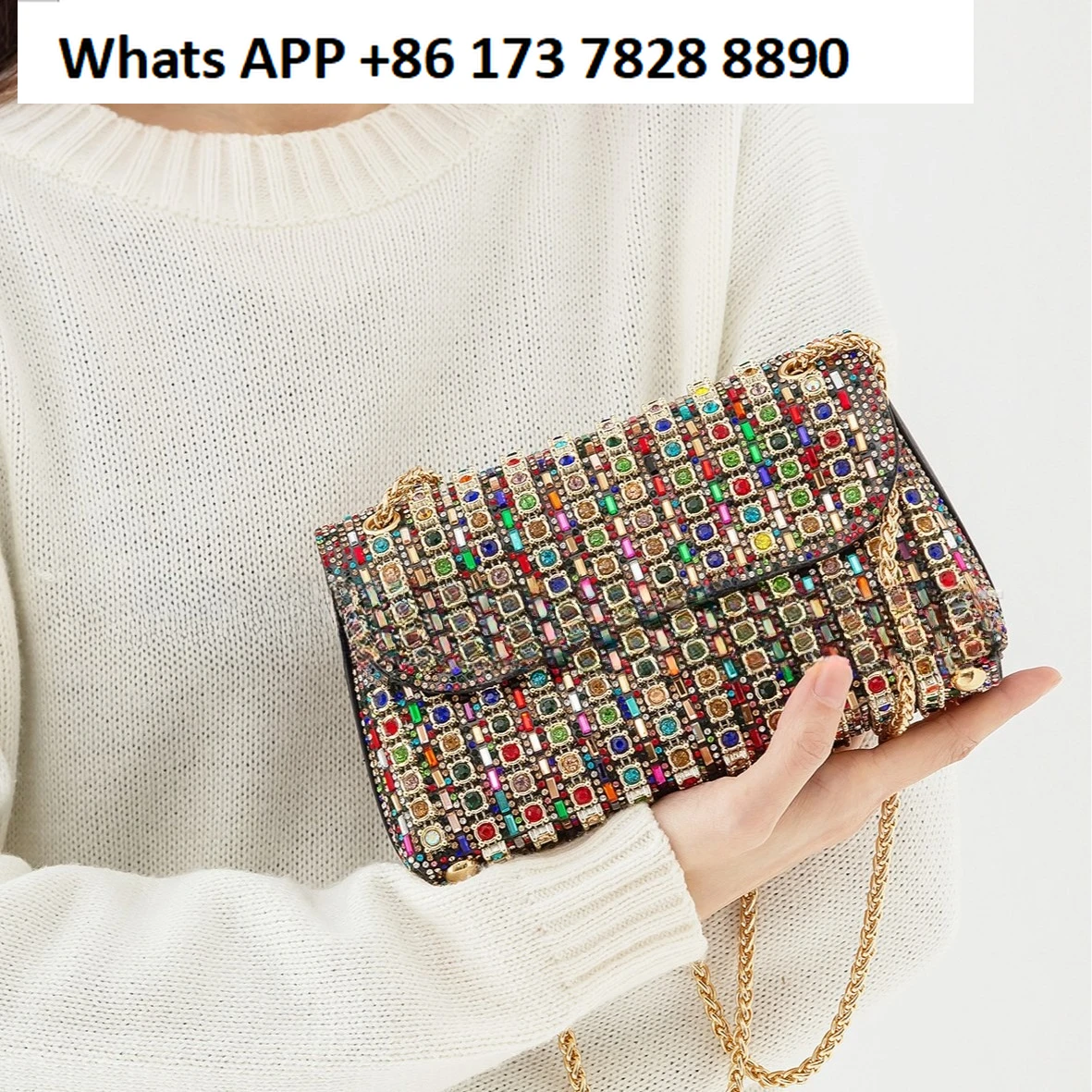 Celebrity Banquet Bag Rhinestone Versatile Fashion Party Silver Diamond Bacchus Bag Oblique Span Shoulder Women's Bag