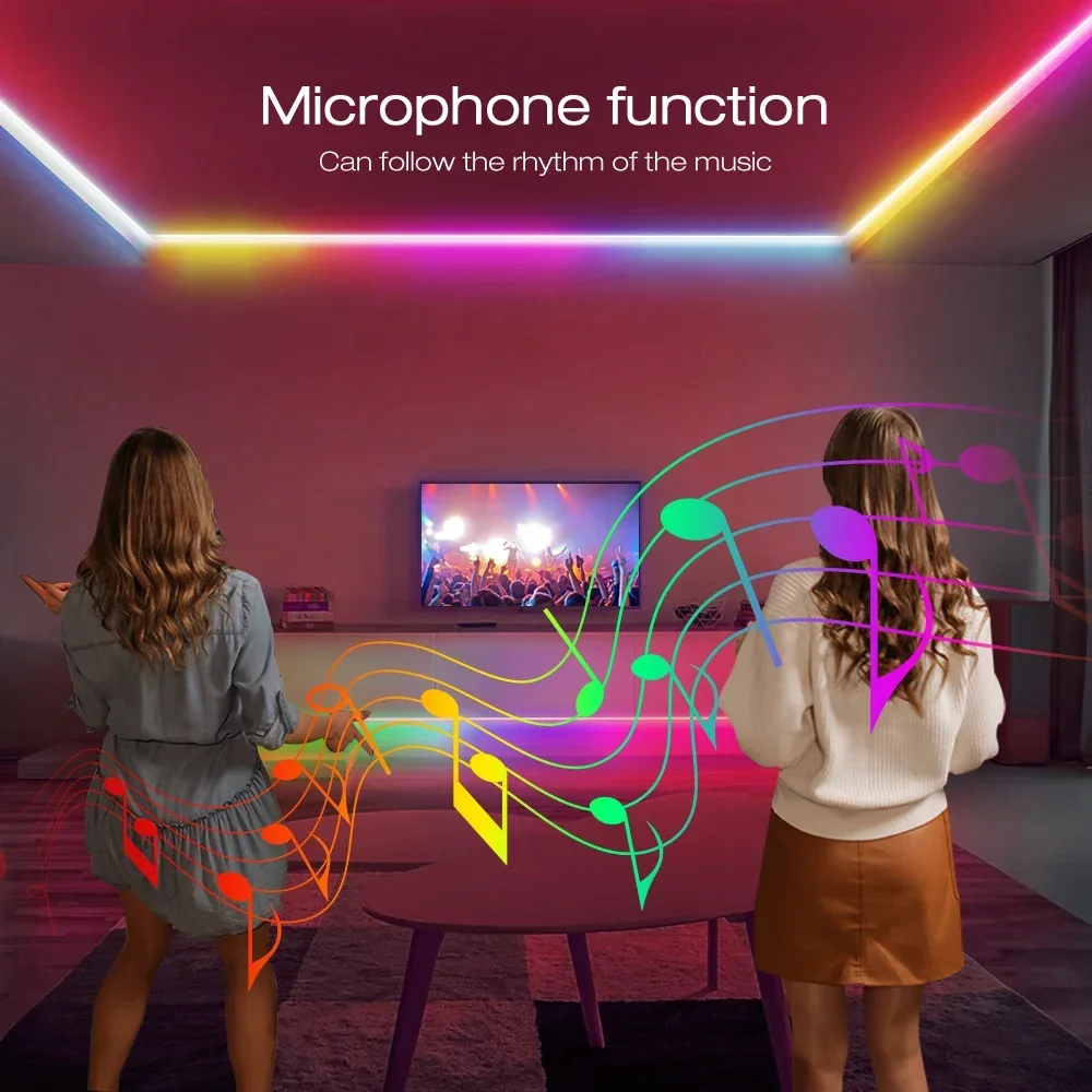 GLEDOPTO WLED ESP32 Pengendali Strip LED Mini RGB IC Digital dengan Mikrofon Mode Suara Musik DC5V USB Dinamis WS2811 WS2812 WS2812b