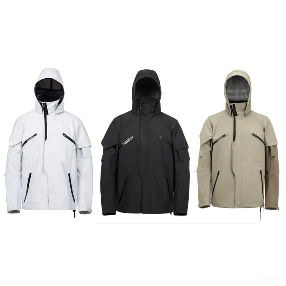 Ninja warning Waterproof hooded stormsuit jacket membrane carrier
