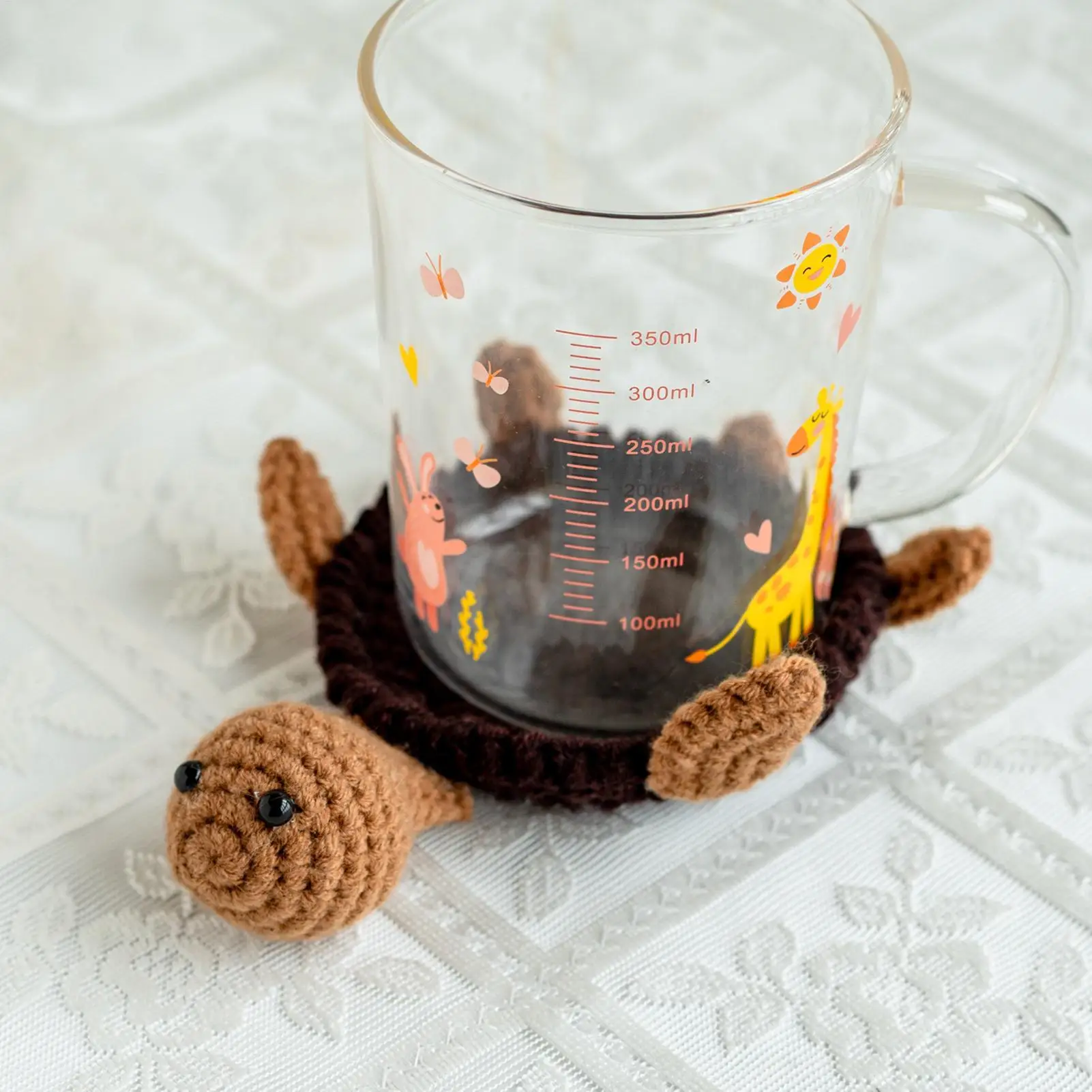 Table Coasters Heat Resistant CuteKnitted Turtle Modern Coasters Desk Accessories For Home Bedroom Kitchen Bar Office Apartment