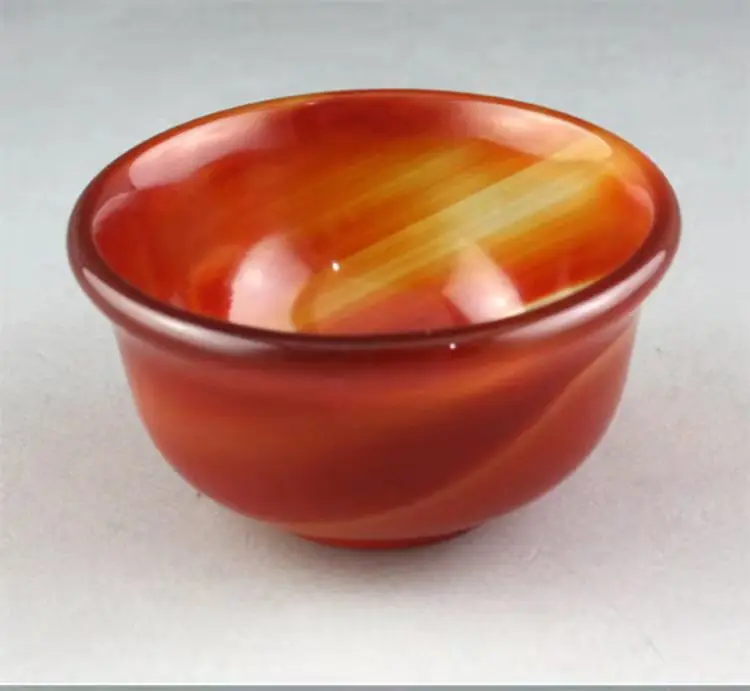 Natural chalcedony agate jade bowl agate small bowl jade bowl Kung Fu tea bowl teacup glass small wine bowl handicrafts gifts