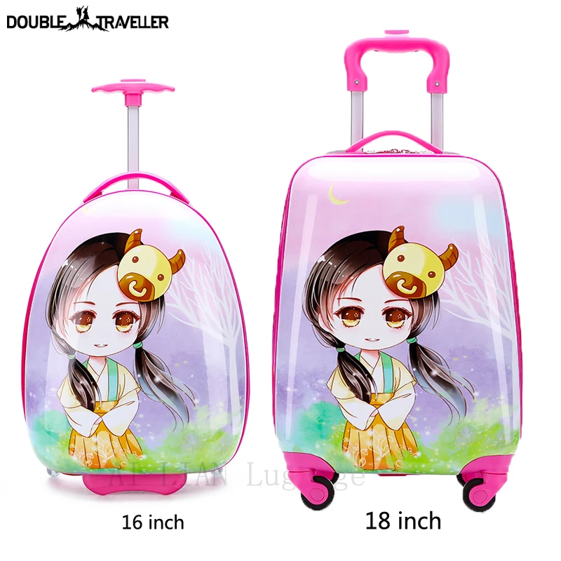 kids travel suitcase 16''18inch carry ons luggage trolley case for girls boys gift cabin rolling luggage spinner cute Cartoon