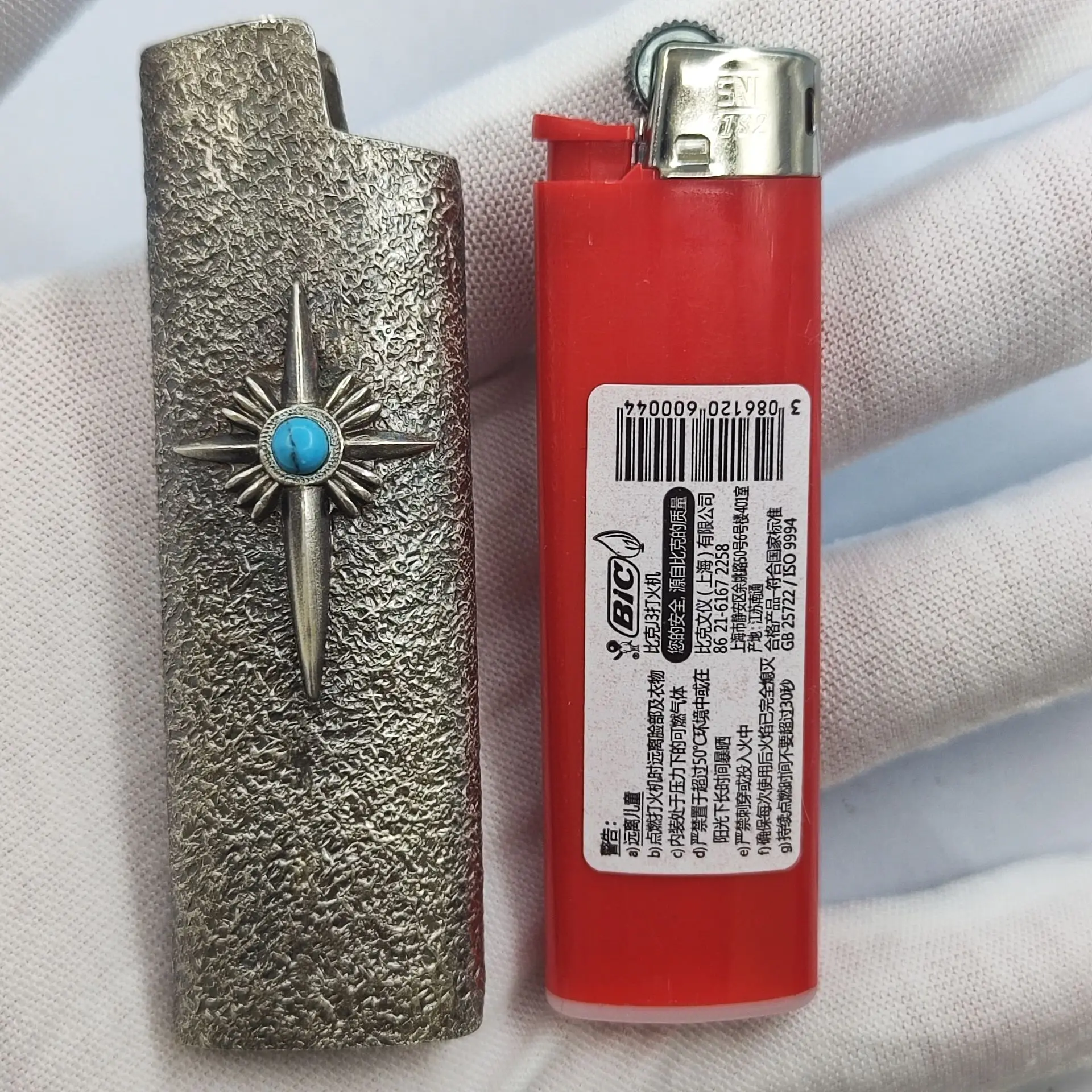 

New S925 Sterling Silver Lighter Case Cover Fits Bic J3/ J5 Lighter Lighter Case Cover Shell