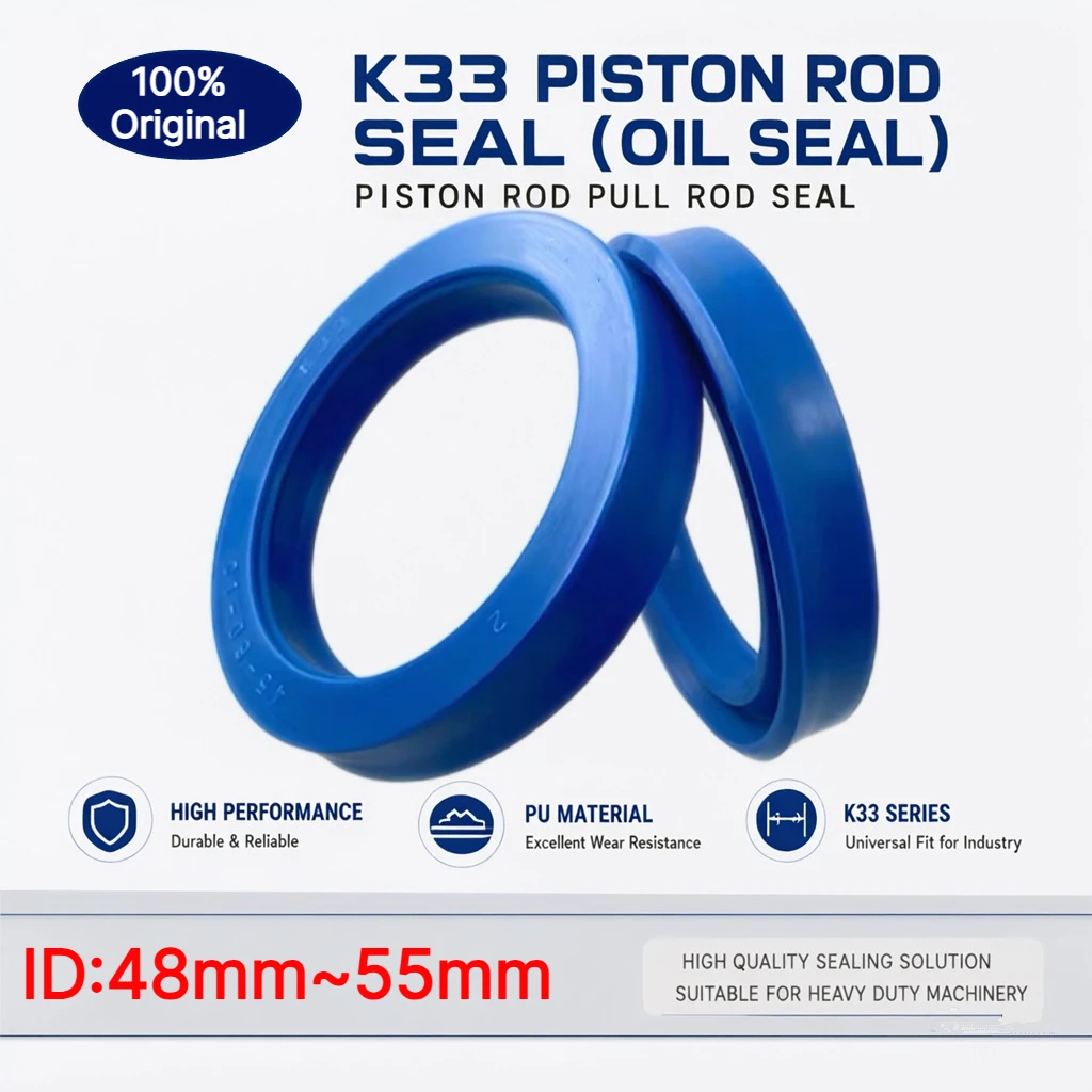 K33 Piston Rod Seal (oil Seal) ID:48mm~55mm Hydraulic PU  Pull Rod Seal for: Construction Machinery, Agricultural Machinery, Etc