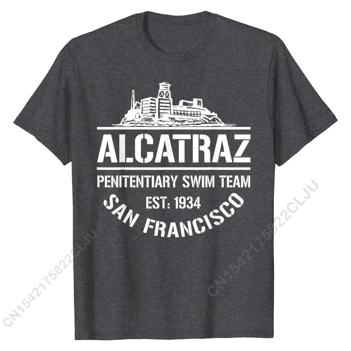 Alcatraz Penitentiary Swim Team - San Francisco T-Shirt Retro Men Tops Tees Funny T Shirts Cotton Simple Style