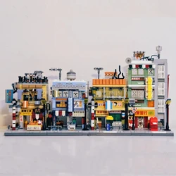 Street view building blocks Hong Kong city old street model Kawaii birthday gift convenience store hand-made children's toys