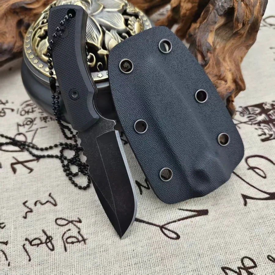 

Портативный мини-нож-кулон для кемпинга и рыбалки, легкий, с ножнами K, высококачественный прямой нож