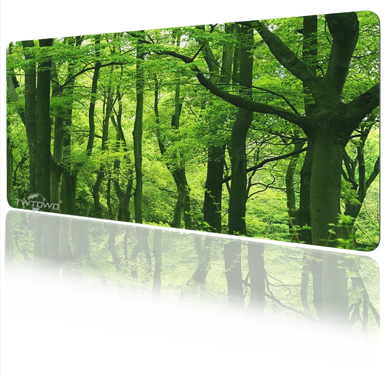 Green Forest Aesthetics Mouse Pad Gaming XL HD New Computer Mousepad XXL Desk Mats Soft Natural Rubber Office Non-Slip Table Mat