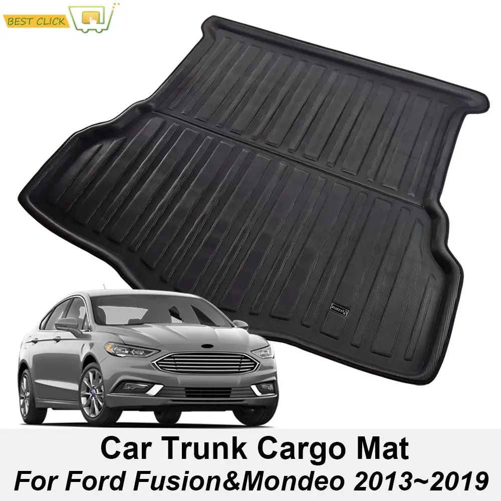 Rear Trunk Boot Mat For Ford Fusion Mondeo 2013 2014 2015 2016 2017 2018 2019 Cargo Liner Floor Tray Carpet Mud Pad Protector