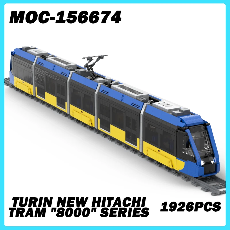 

MOC Building Block Train Series Turin New Hitachi Tram "8000" Assembly Of Urban Train Model Set Creative Xmas Gifts DIY 1926PCS