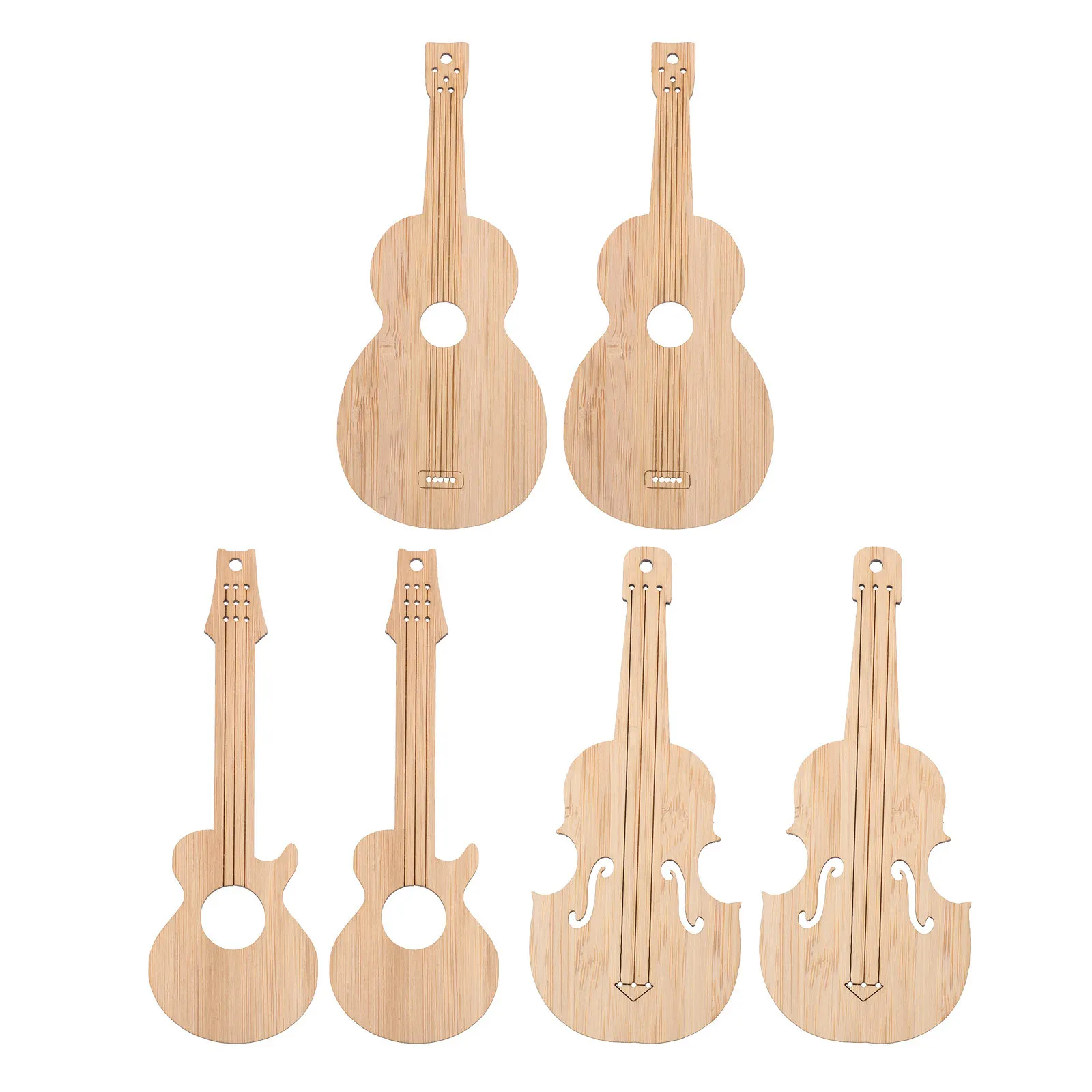 

6Pcs DIY Bamboo Bookmarks Blank Graffiti Tags Student Stationery Reading Accessories DIY Blank Bookmarks Unfinished