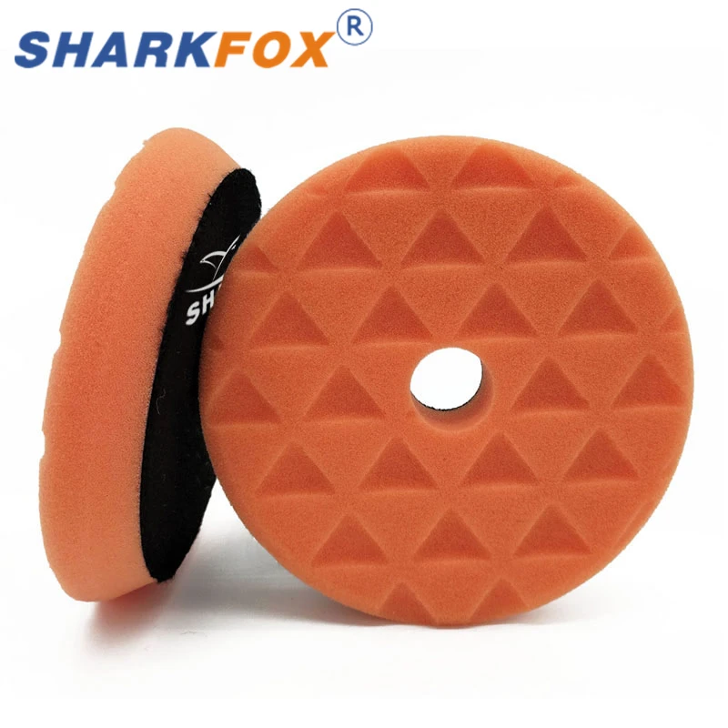

Sharkfox 5"(125mm)/6"(150mm) Triangle Foam Sponge Polishing Pads Round Shape For DA/RO/GA Machine