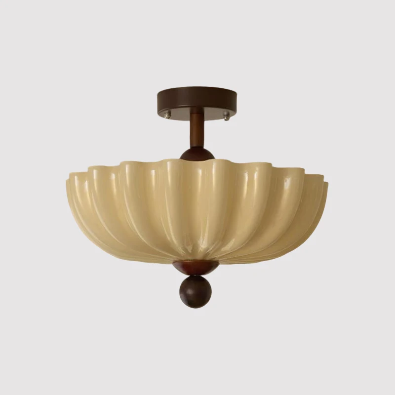 Retro Cream Glass Semi Pendant Light with Chinese Style Iron Ceiling Lamp for High End Master Bedroom Study LED Chandeliers