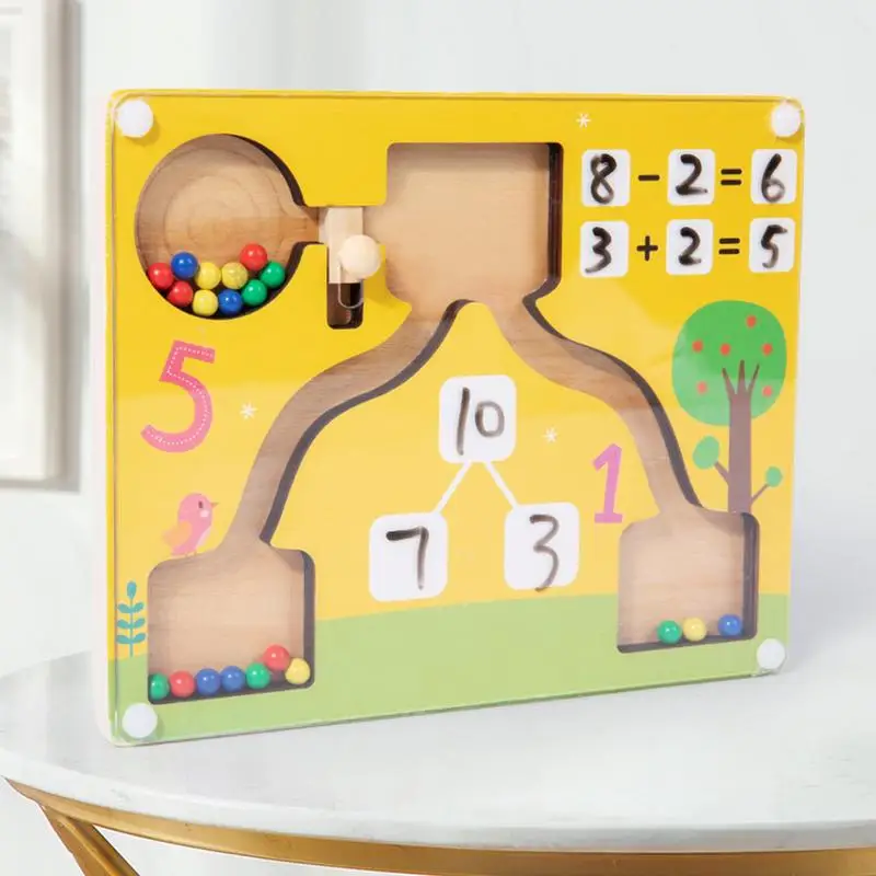 Magnetische tellen Spelletjes Wiskundespel Puzzelbord Houten tellen Doolhof Educatief Plezier Tellen Matching Games Montessori Speelgoed