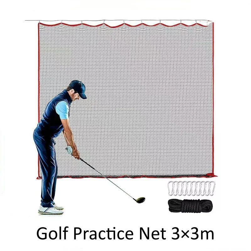 Golf Practice Net 3×3m Golf Swing Practice Tool Baseball Hitting Net Soccer Ball Sports Accessories