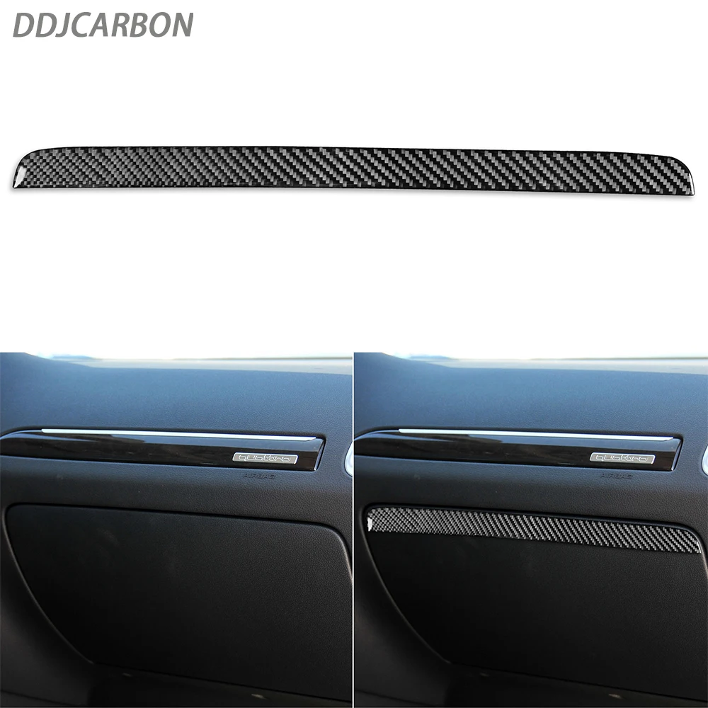 

For Audi Q7 2007—2015 Car Accessories Carbon Fiber Co-pilot Glove Box Cover Trim Strips Interior Sticker Modification