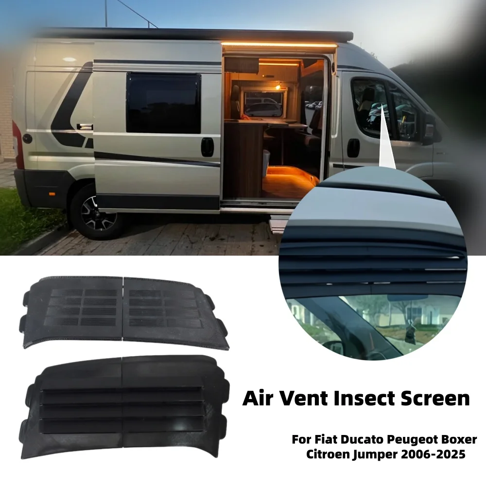 2in1 RV Ventilation Air Vent Insect Screen For Fiat Ducato Peugeot Boxer Citroen Jumper Car Front Window Air Vent Rain Guard