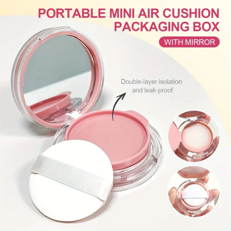 Custodia compatta ricaricabile con cuscino d'aria con specchio e soffio per fondotinta BB Cream Contenitore per trucco portatile a prova di perdite da viaggio ​