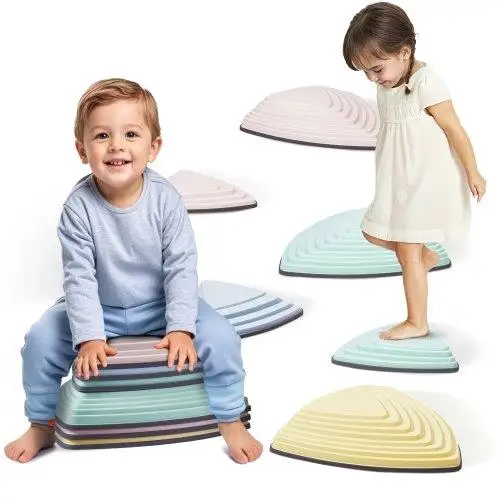 6 PCS Kids Balance Stepping Stones Sensory Pathway - Indoor Outdoor Obstacle Course Toy