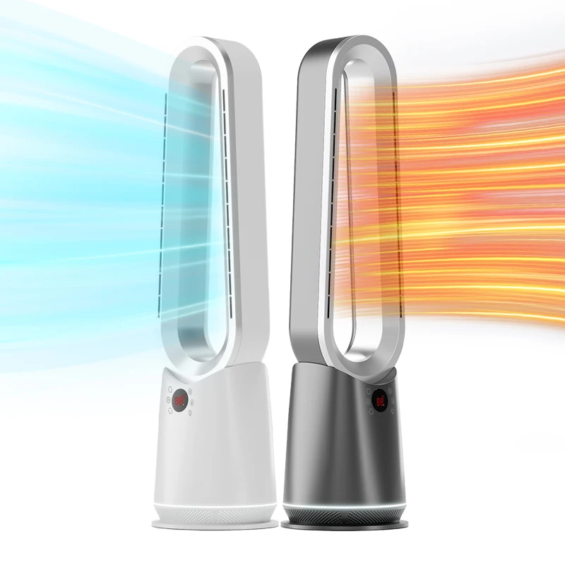 Ventilador De Torre Sin Aspas 38 Inch Hot Cool Bladeless Leafless Fan Electric Heater and Cooling Fan 2000w With Remote Control