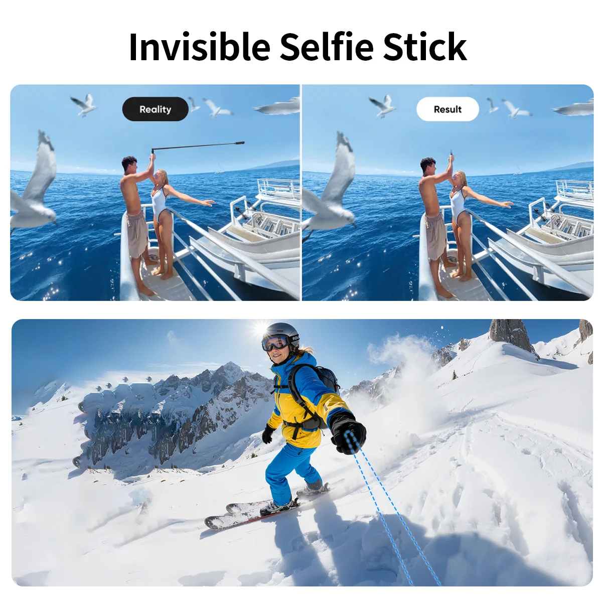 FOTRIC Action Camera Hand Grip Tripod & Extension Pole, 73cm Lightweight Portable Selfie Stick for GoPro, Insta360 and Compatible Cameras, POV Recording Vlogging Travel Outdoor Car Shooting Accessory, Foldable Stable Stand, Adapter & Camera Not Included