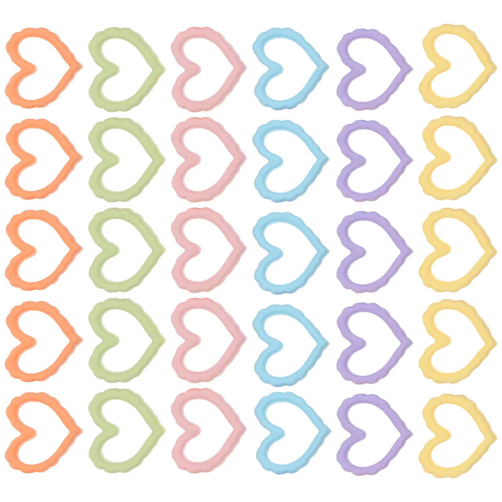 25Pcs Hallow Out Heart Charm DIY Craft Accessories Plastic Ornaments for Phone Case Decor Scrapbook Home Party Decoration