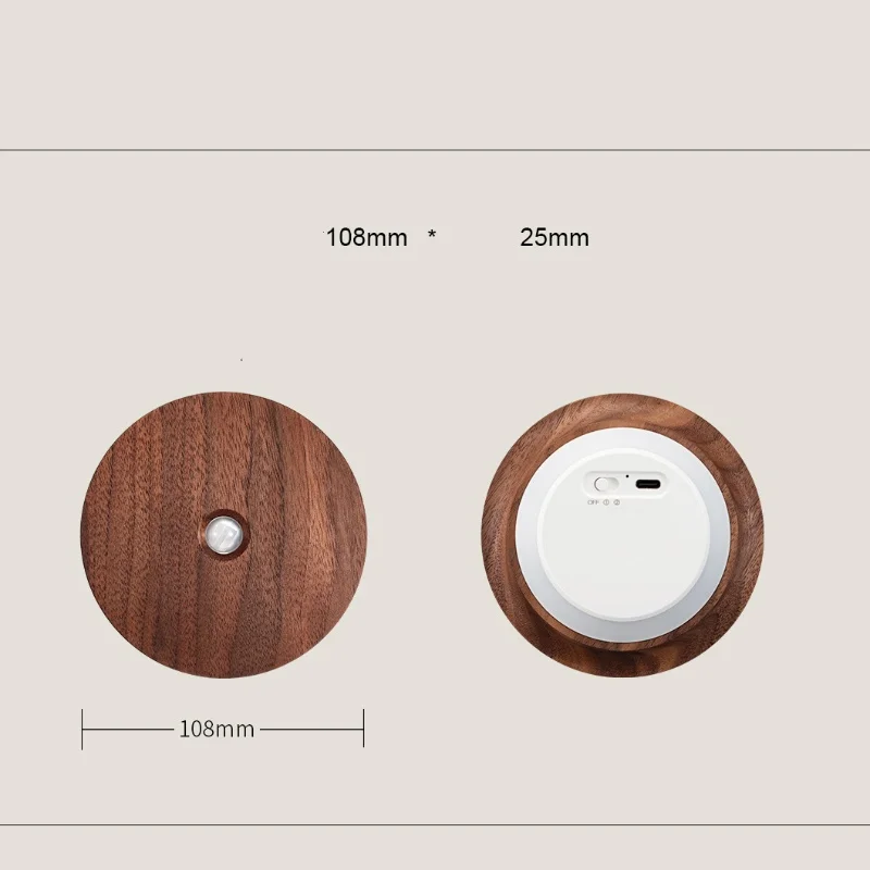 Luz de inducción magnética de madera maciza de estilo minimalista moderno, lámpara de carga en relieve para pared, regalos creativos culturales, pasillo y dormitorio