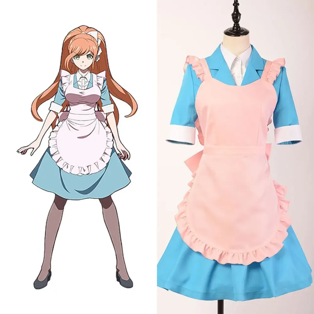 

4pcs Anime Danganronpa V3 Yukizome Chisa Cosplay Costume Women Maid Uniform Sets Halloween Carnival Party Costumes