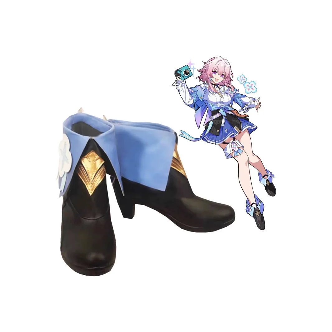 Honkai Star Rail 7 de marzo zapatos de Cosplay botas a media pantorrilla mascarada de Halloween carnaval actuación accesorios de disfraz de fiesta para mujeres