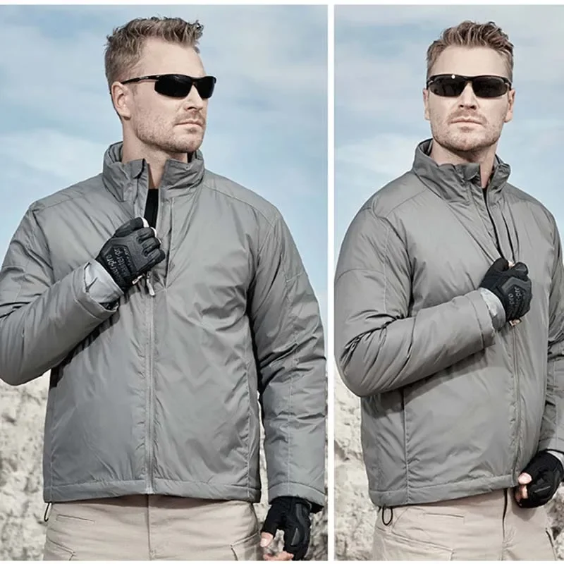 

Winter Outdoor Men Clothing Parkas Tactics Causal Jacket Heat Reflective Warm Windproof Hiking Jacket Coat Lightweight
