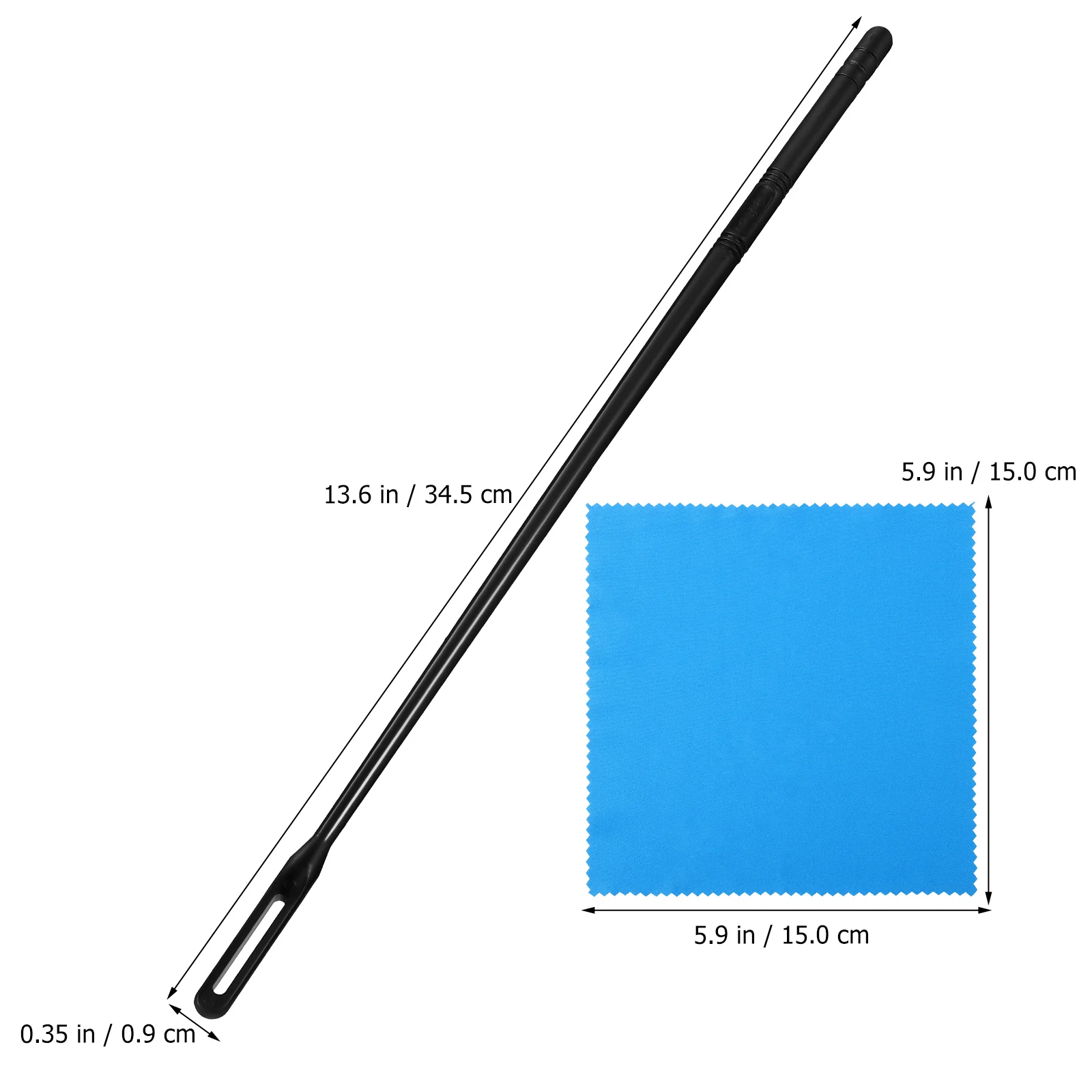 

2 Pcs Flute Cleaning Kit Black 2 Long Smooth Sticks 4 Cloths Blue Black Easy Wipe Suitable Practitioners Enthusiasts Musical