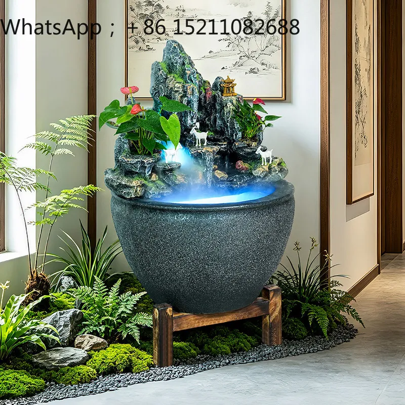 LLY rockery flowing water ecological fish tank company entrance store landscape decoration courtyard