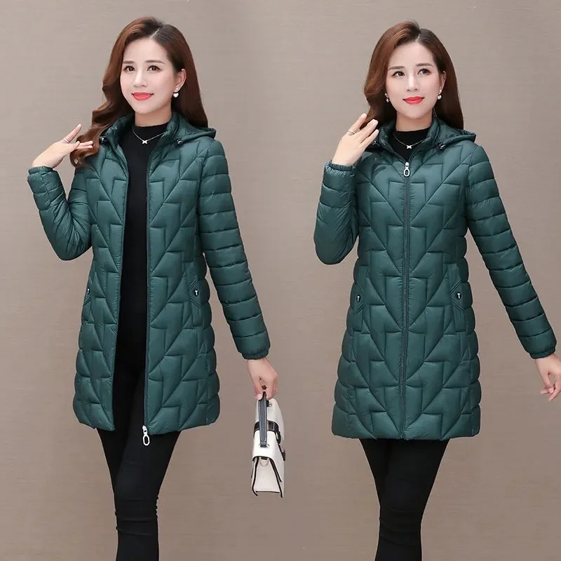 Women\'s Winter Jacket 2022 New Long Parkas Thick Warm Snow Coats Female Hooded Cotton Padded Parka Jacket for Woman Coat 6XL