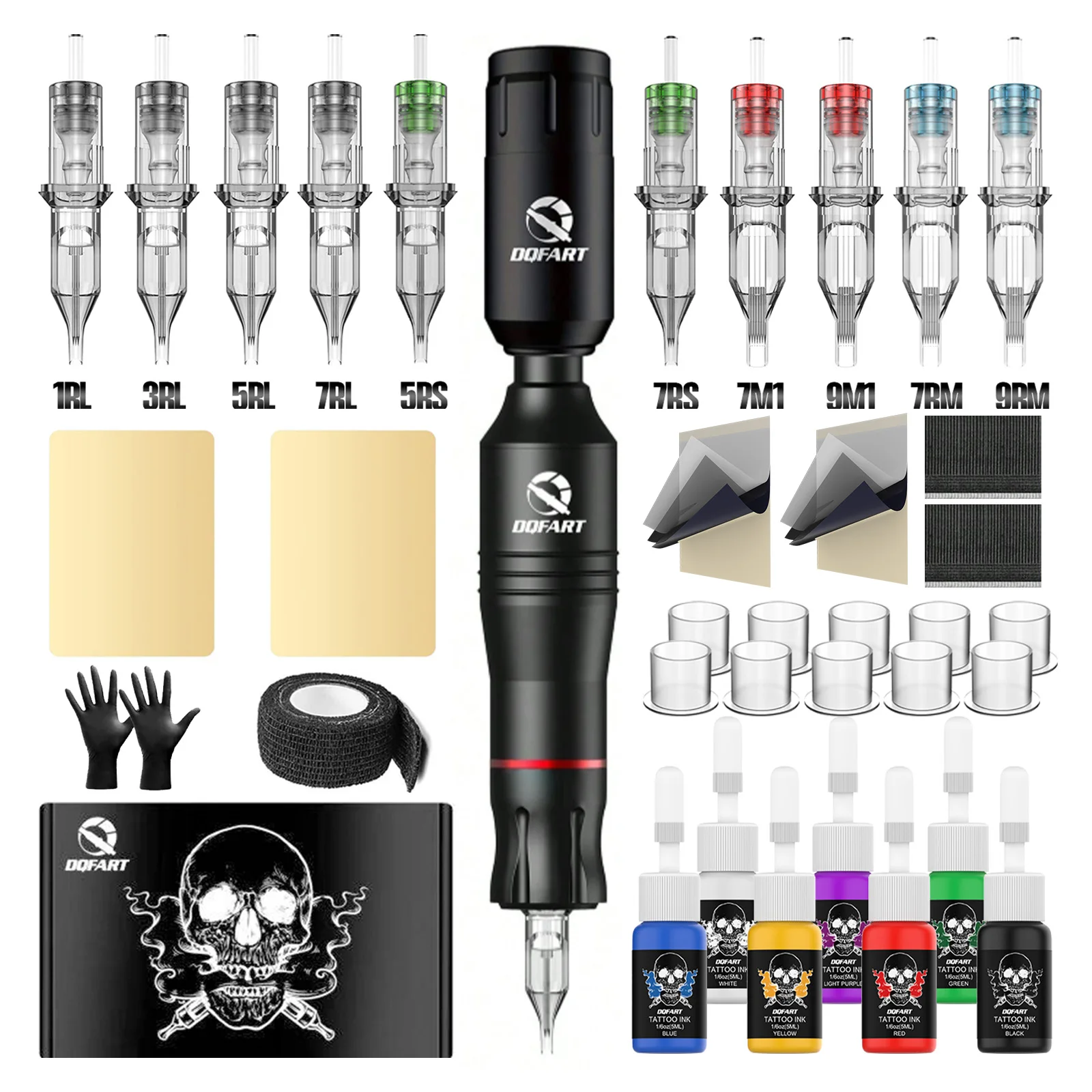 

Christmas Tattoo Kit DQFART Tattoo Pen Kit For Makeup Tattoo Machine Kit 10PCS Tattoo Needle Wireless Tattoo Gun Kit