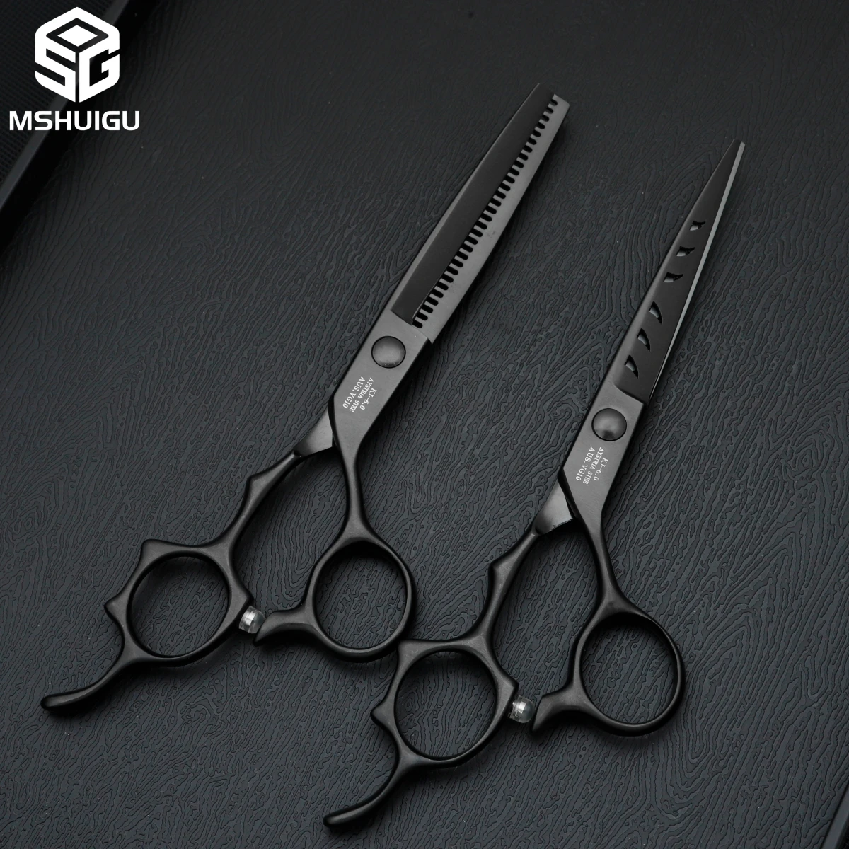 MSHUIGU Professional Barber Scissors Multifunctional Thinning Shears Reverse Blade VG10 4-7 Inch Household Hairdressing Tools