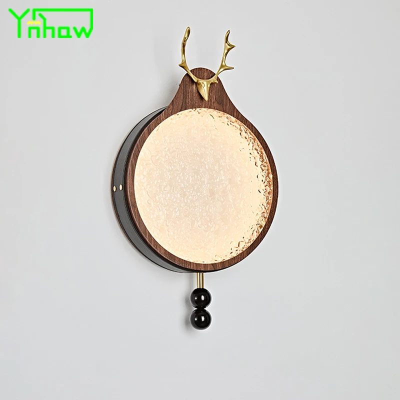 

Mid-Century Wabi-Sabi Vintage Artistic Wall Lamp Chinese Guesthouse Bedroom Bedside Living Room Accent Wall Hallway Lighting
