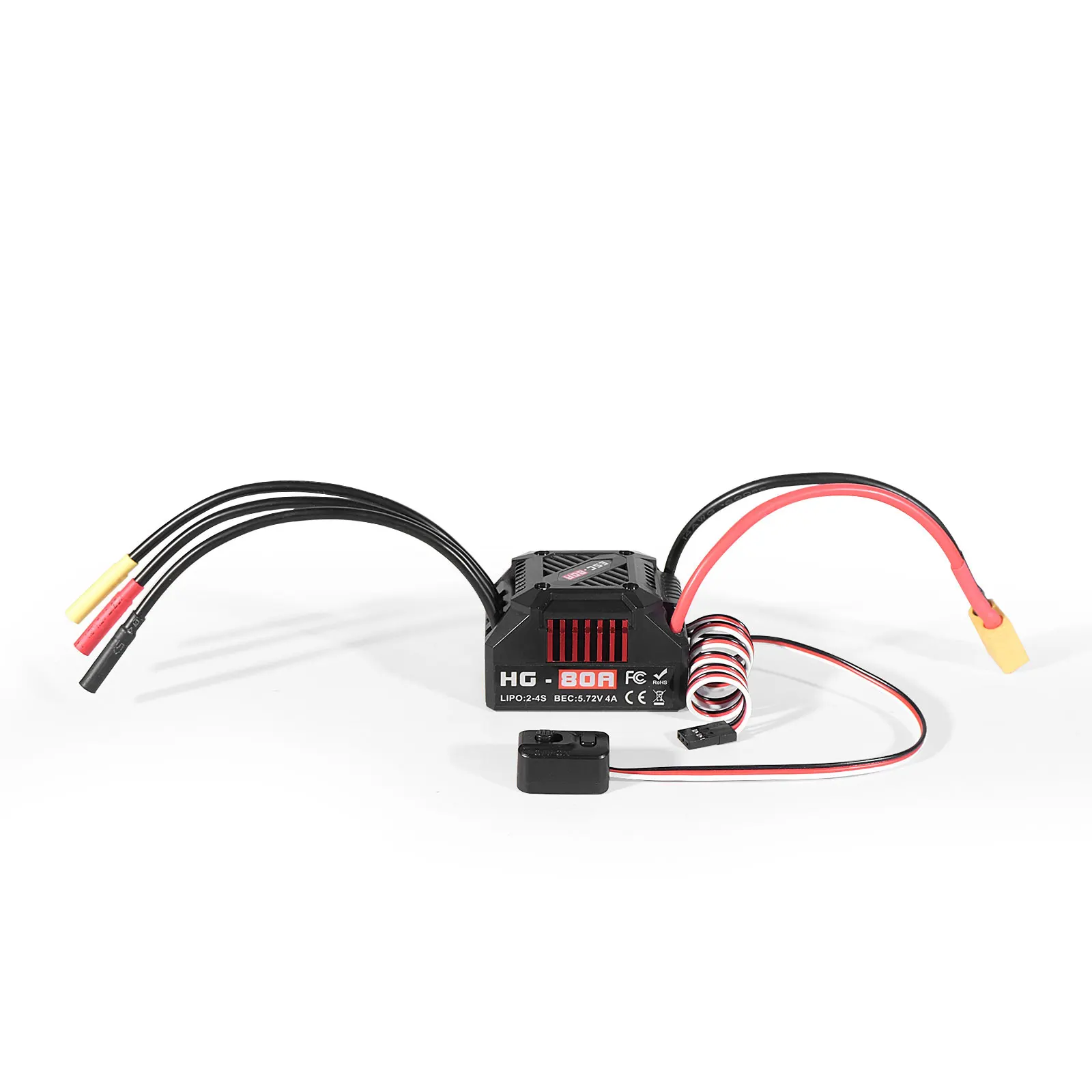 

Водонепроницаемый бесщеточный регулятор скорости (ESC) HG-80A для радиоуправляемых моделей автомобилей, грузовиков и багги масштабов 1/8, 1/10, 1/12, 1/20