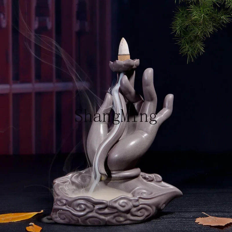 

CL factory direct sales creative backflow incense burner Bergamot Tathagata Guanyin Zen backflow ornamental