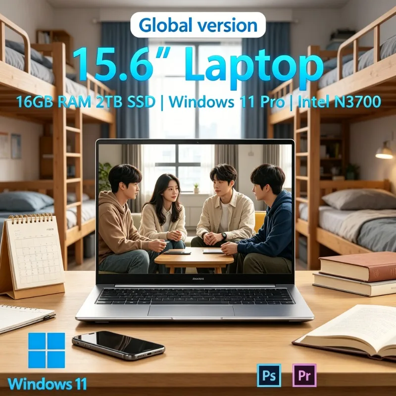 

Versatile 15.6 Inch All Purpose Notebook Intel N3700 32GB DDR4 RAM 2TB SSD Win11 Business Student Entertainment Laptop