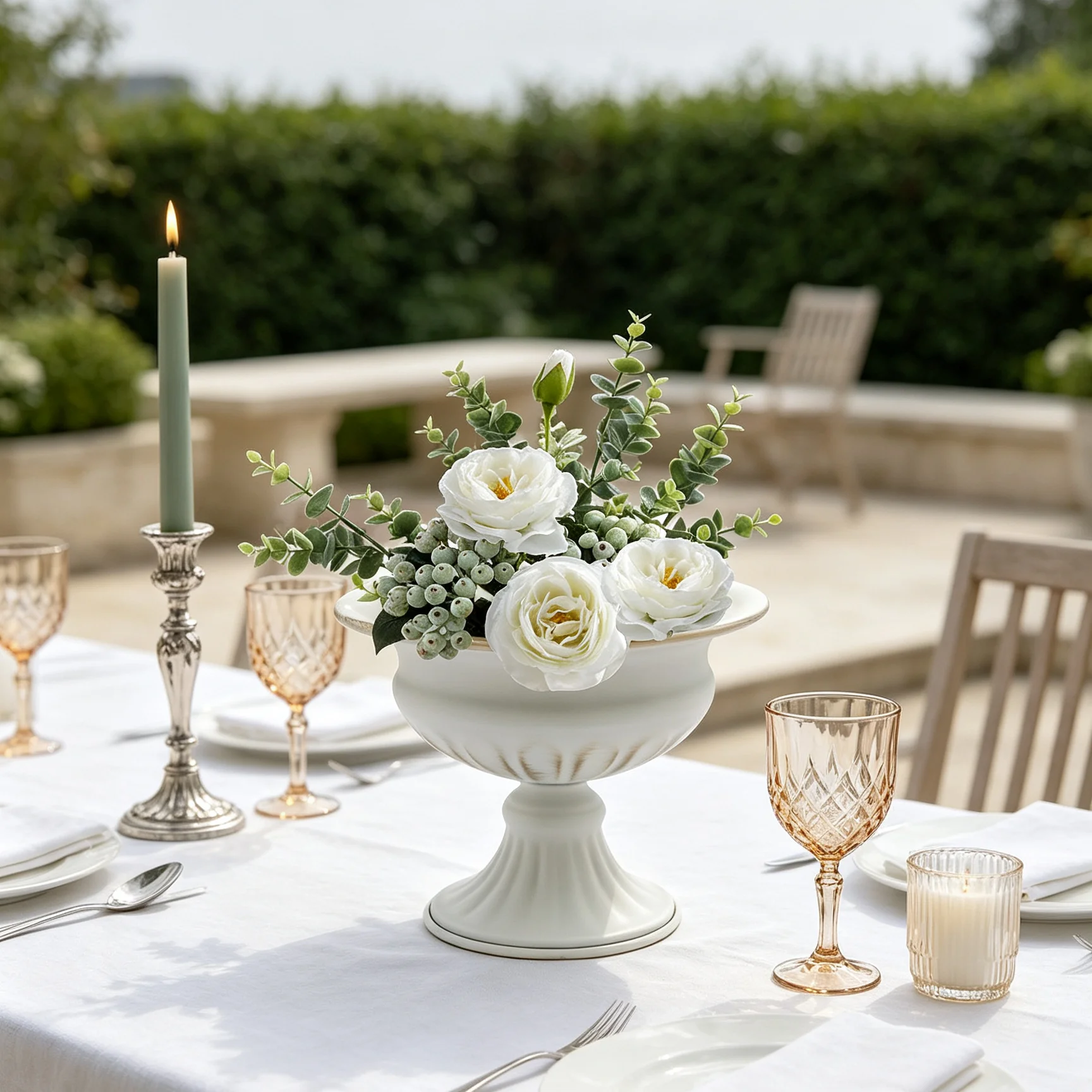 Vase Table Wedding Flower Vase White Gold Hourglass Flared Shape 10Pcs Modern Floor Standing Vase Need Assembly