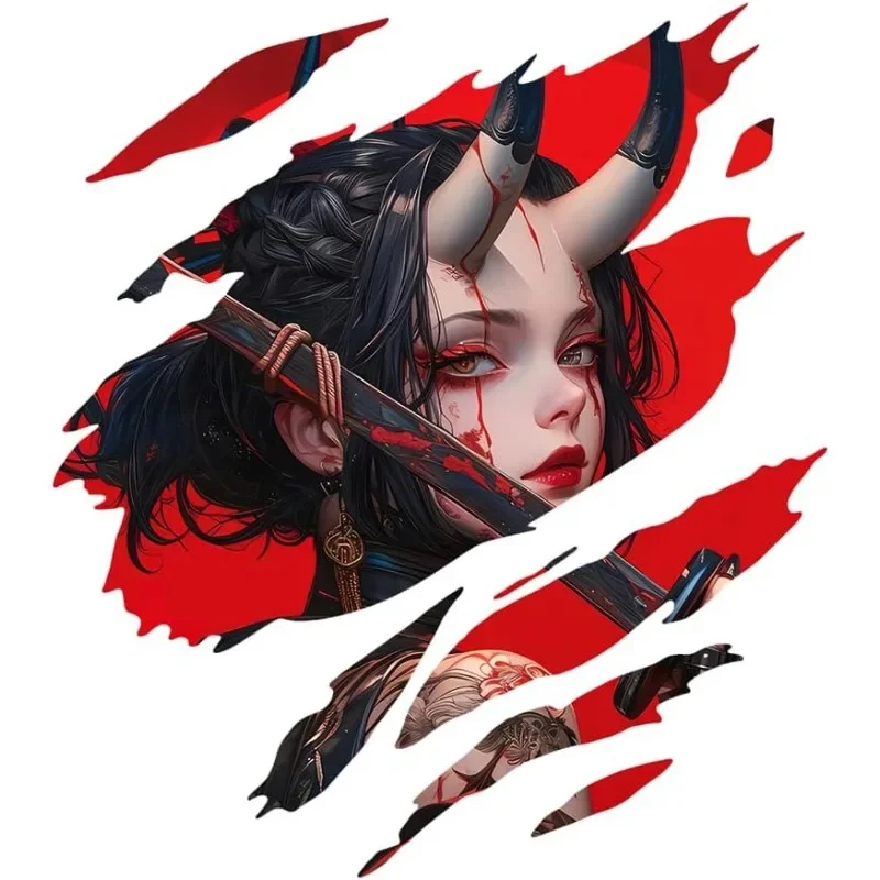 Demon Girl Anime Vinyl Decal 1PC Waterproof Sticker for Pickup Truck Motorcycle Luggage Car Laptop Decor