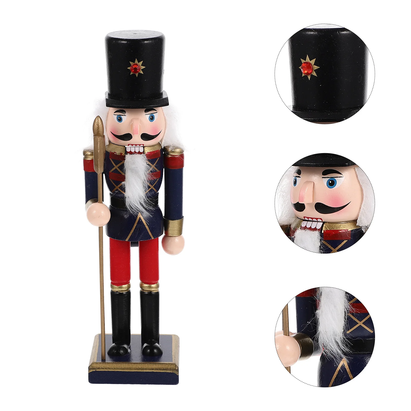 

1pc Wooden Nutcracker Soldier Decor Xmas Desktop Ornament Christmas Decoration Garden Party Supplies Home Figure Craft