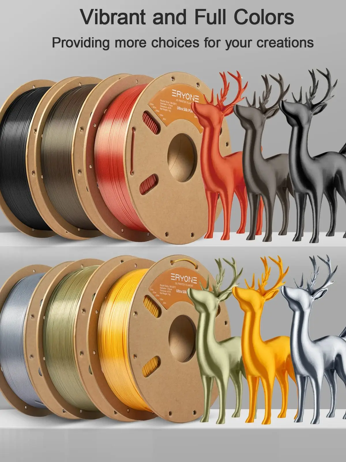 Eryone 5KG Ultra Silk PLA Premium Filament do druku 3D, 1,75mm, dostępne różne kolory, 1kg Ultra Silk PLA, 1KG/rolka — zdjęcie produktu 7