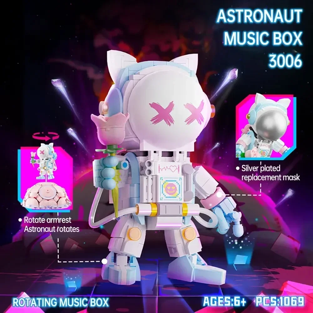 

Astronaut Spinning Music Box Building Set Romantic Moon Design Suitable for Children and Adults Ideal as a Festive Gif