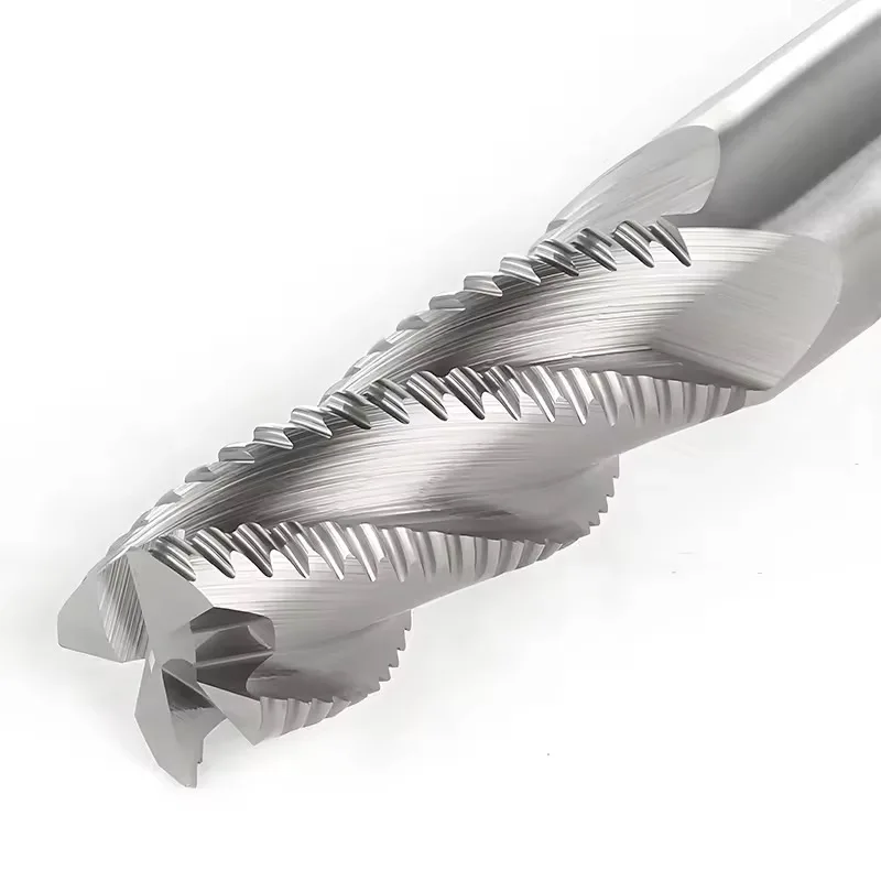 1PCS 55° HSS Roughing End Mill 4 Flutes for Steel/Cast Iron/Stainless High Speed CNC Milling Tools Heavy Duty Coarse Tooth
